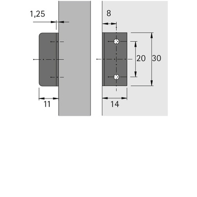 SLUTTSTYKKE VINKEL ART. 30125 NIKKEL